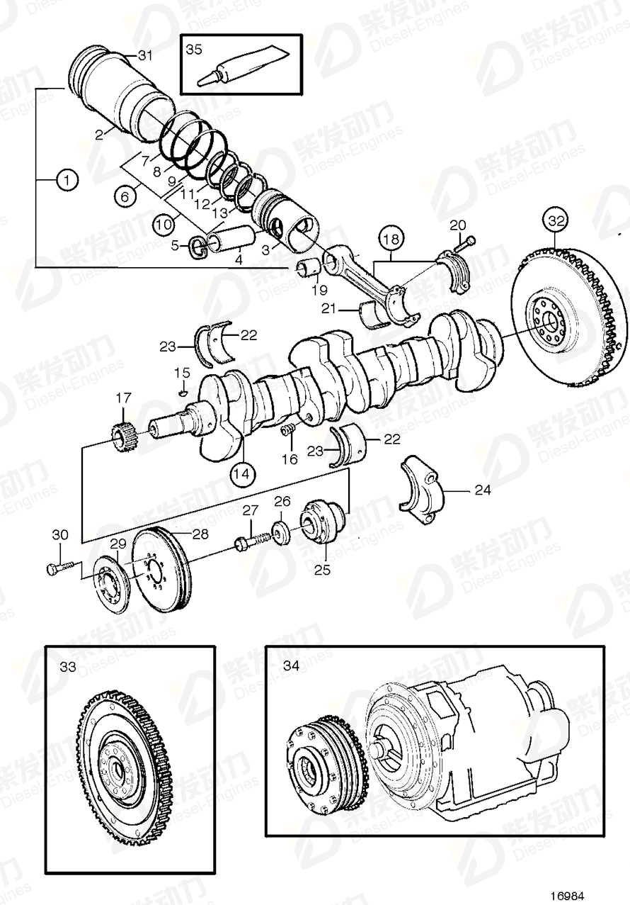 VOLVO Cylinder liner kit 275637 Drawing
